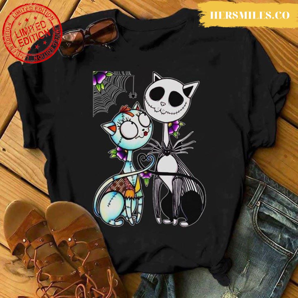 Jack Skellington and Sally Cats T-Shirt