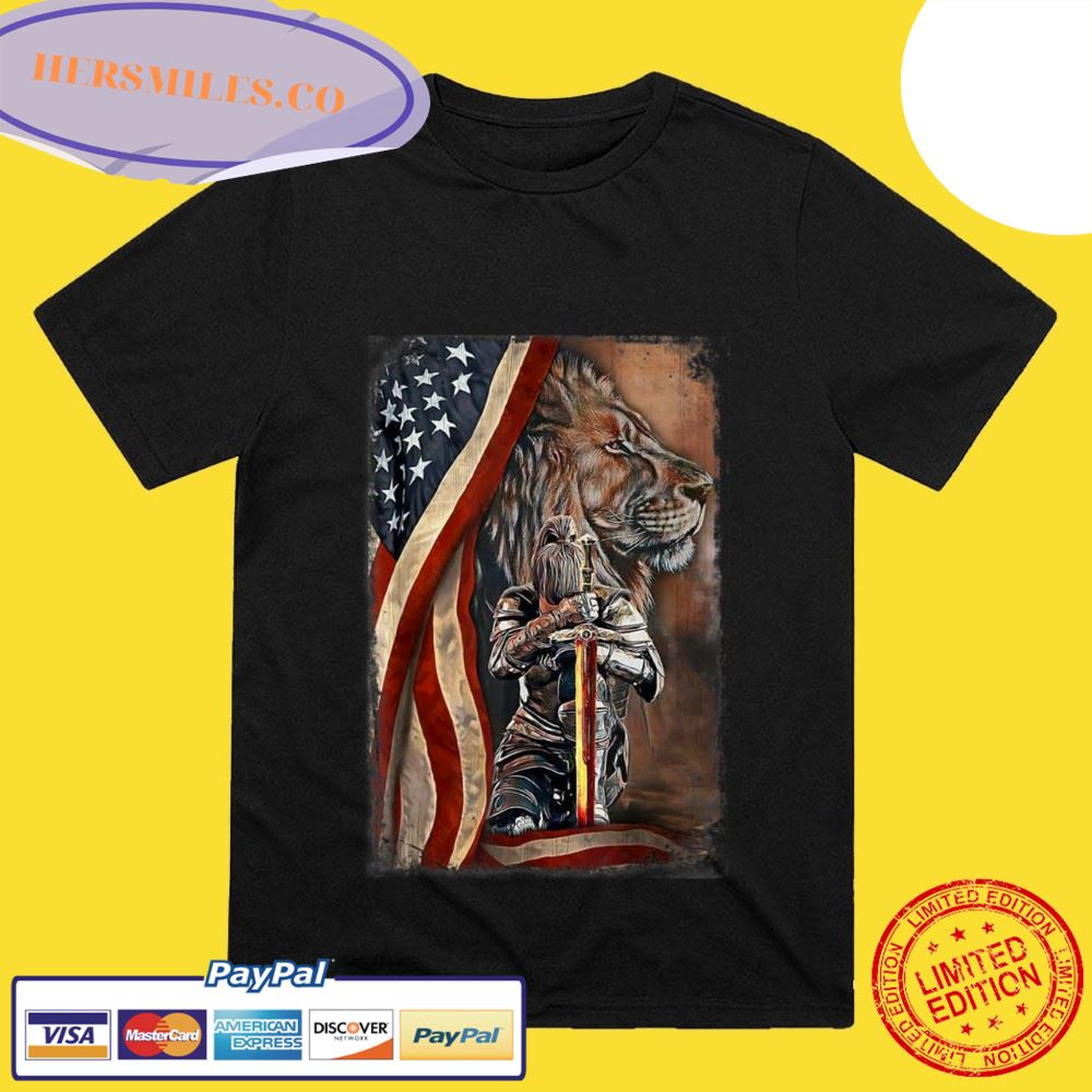 Jesus Woman Child Of God Warrior Of Christ Lion of Judah Patriot Day T-Shirt