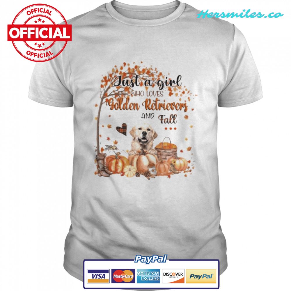 Just a Girl who loves Golden Retriever and Fall Pumpkin Happy Thanksgiving shirt