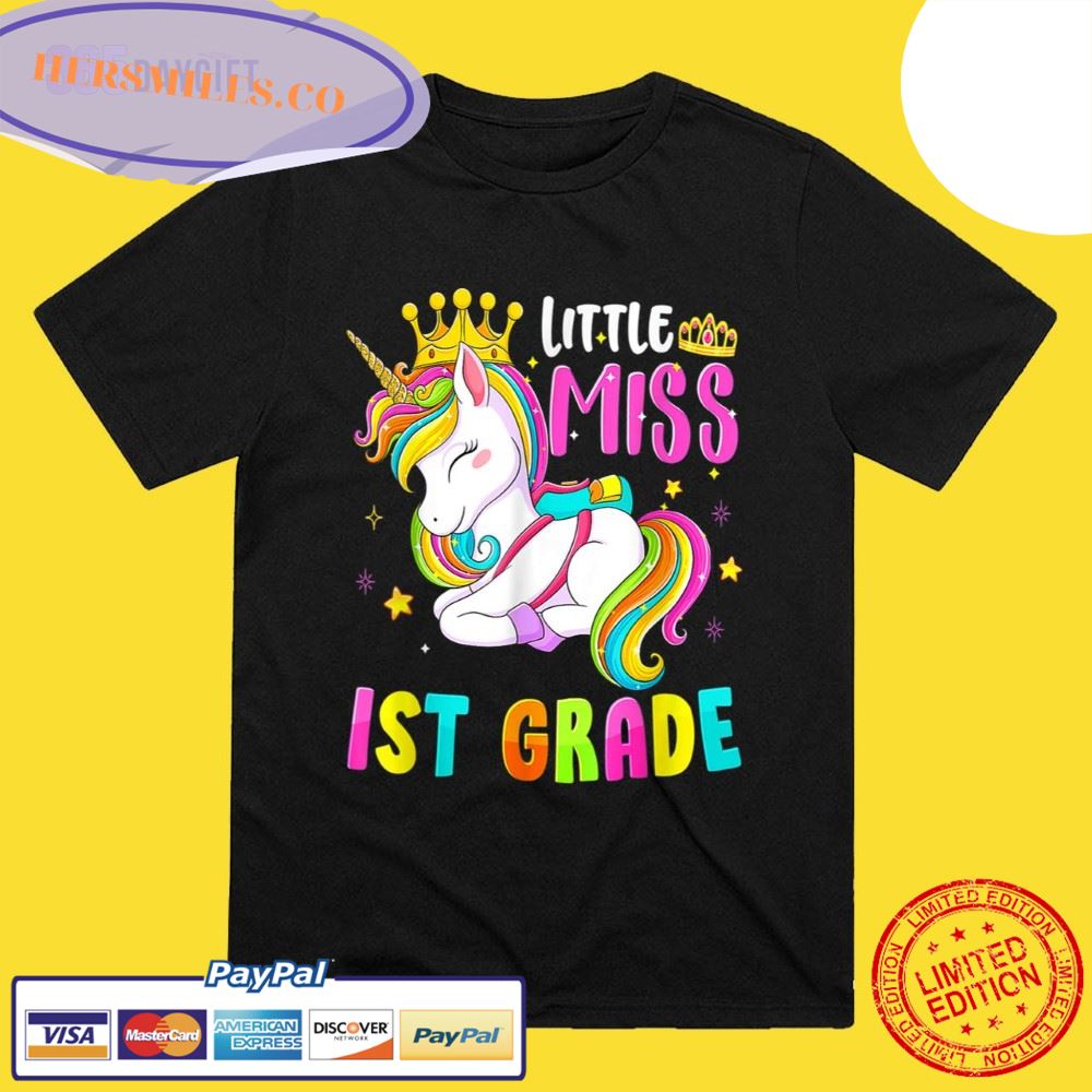 Little Miss 1st Grade Back To School Hello First Grade Girls T-Shirt