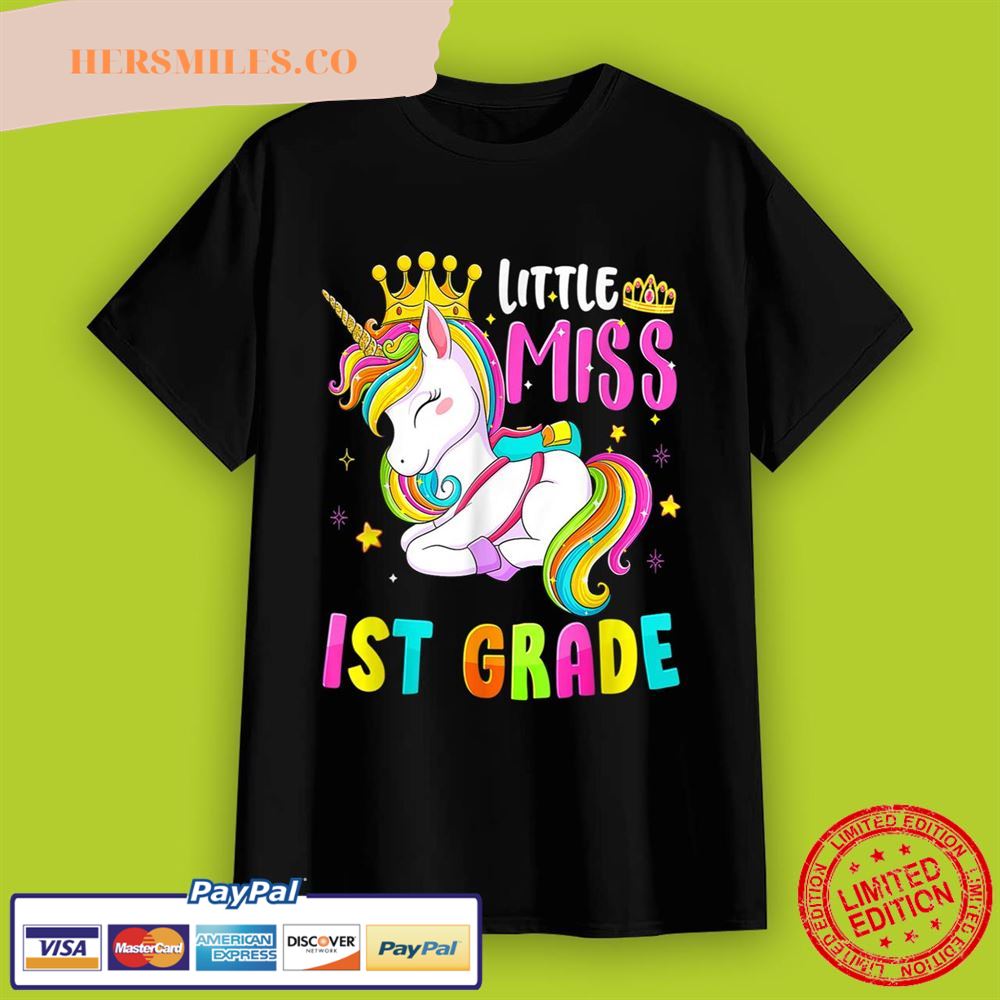 Little Miss 1st Grade Back To School Hello First Grade Girls T-Shirt