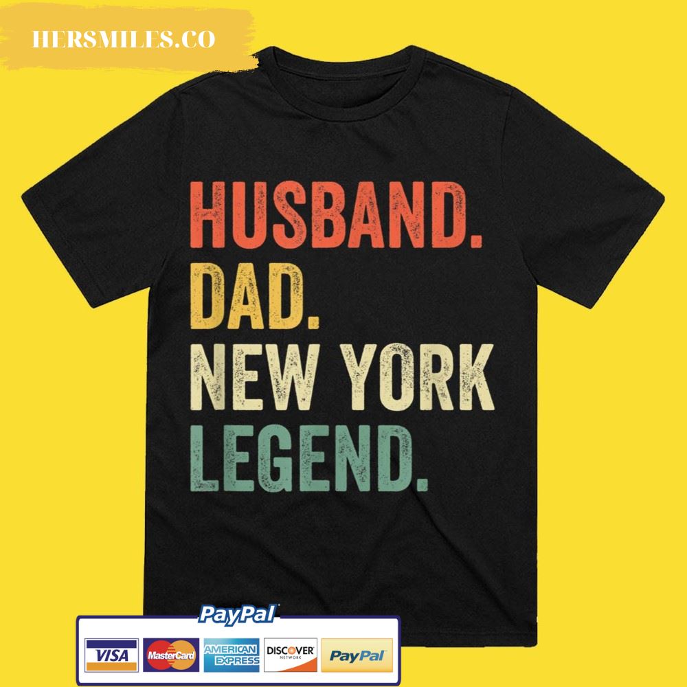Mens Husband Dad New York Legend Funny Father’s Day Vintage T-Shirt