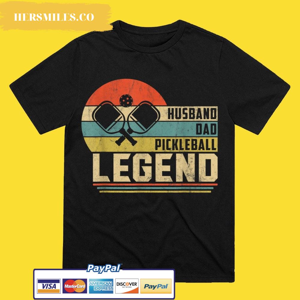 Mens Pickleball Funny Husband Dad Legend Vintage Father’s Day T-Shirt