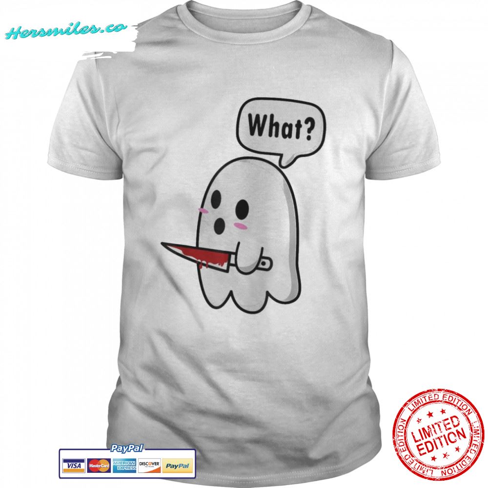 Murderous Kawaii Ghost with Knife Halloween T-Shirt