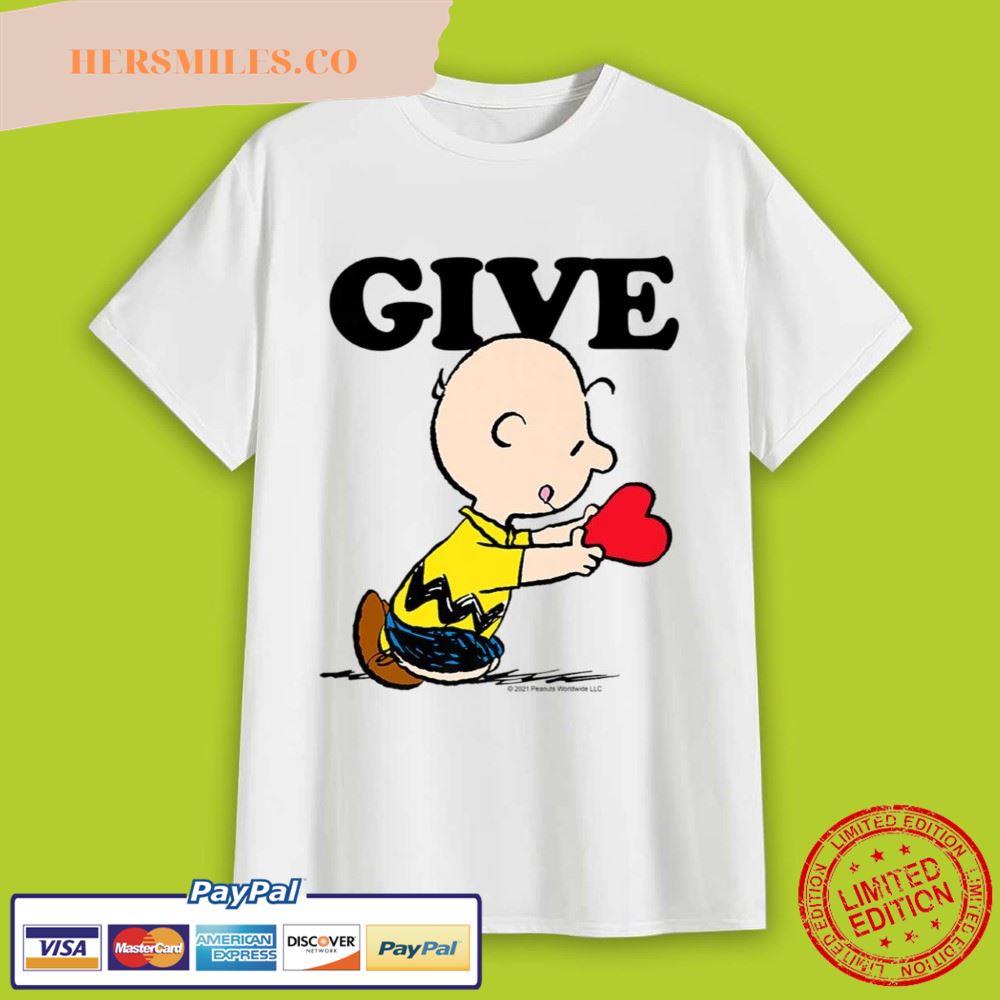 Peanuts Valentines Charlie Brown Give Premium T-Shirt