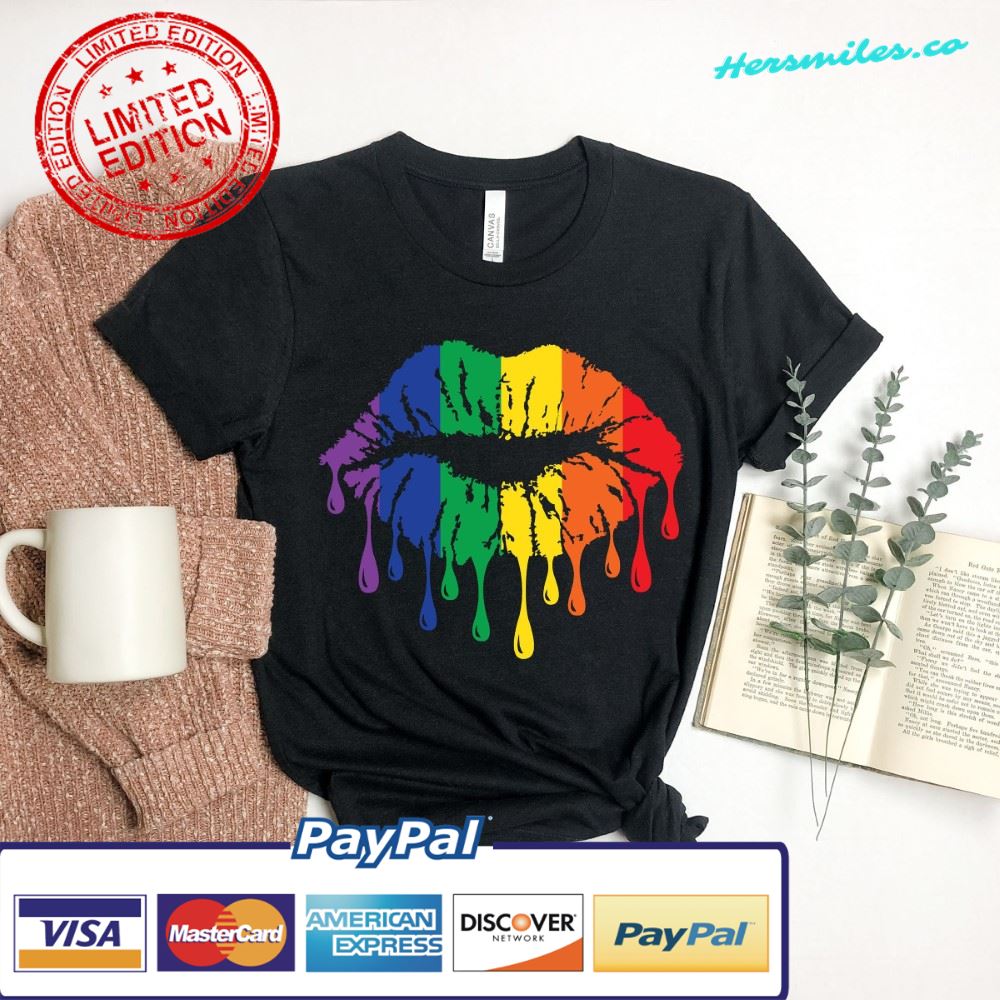 Rainbow Pride Shirt, Rainbow Lips Shirt