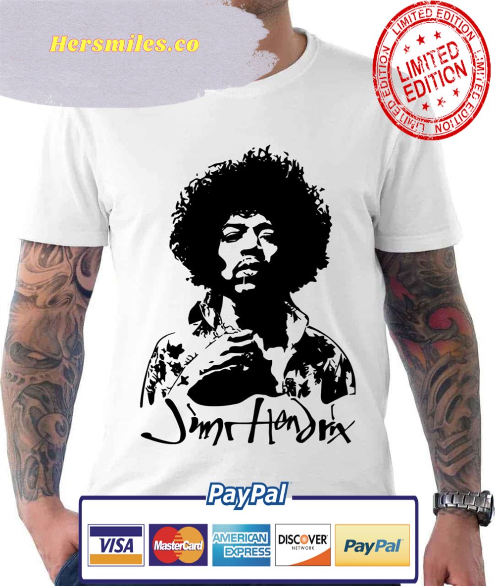 Rock Song Jimi Hendrix Art Black And White Unisex T-Shirt