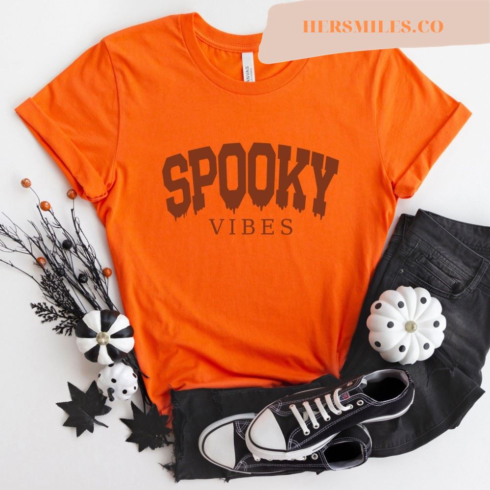 Spooky Vibes Shirt, Halloween Pumpkin Shirt