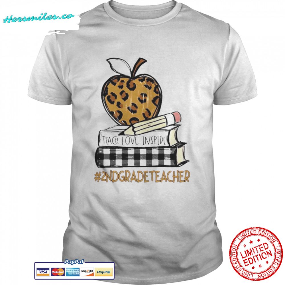 Teach Love Inspire 2nd Grade Teacher leopard shirt