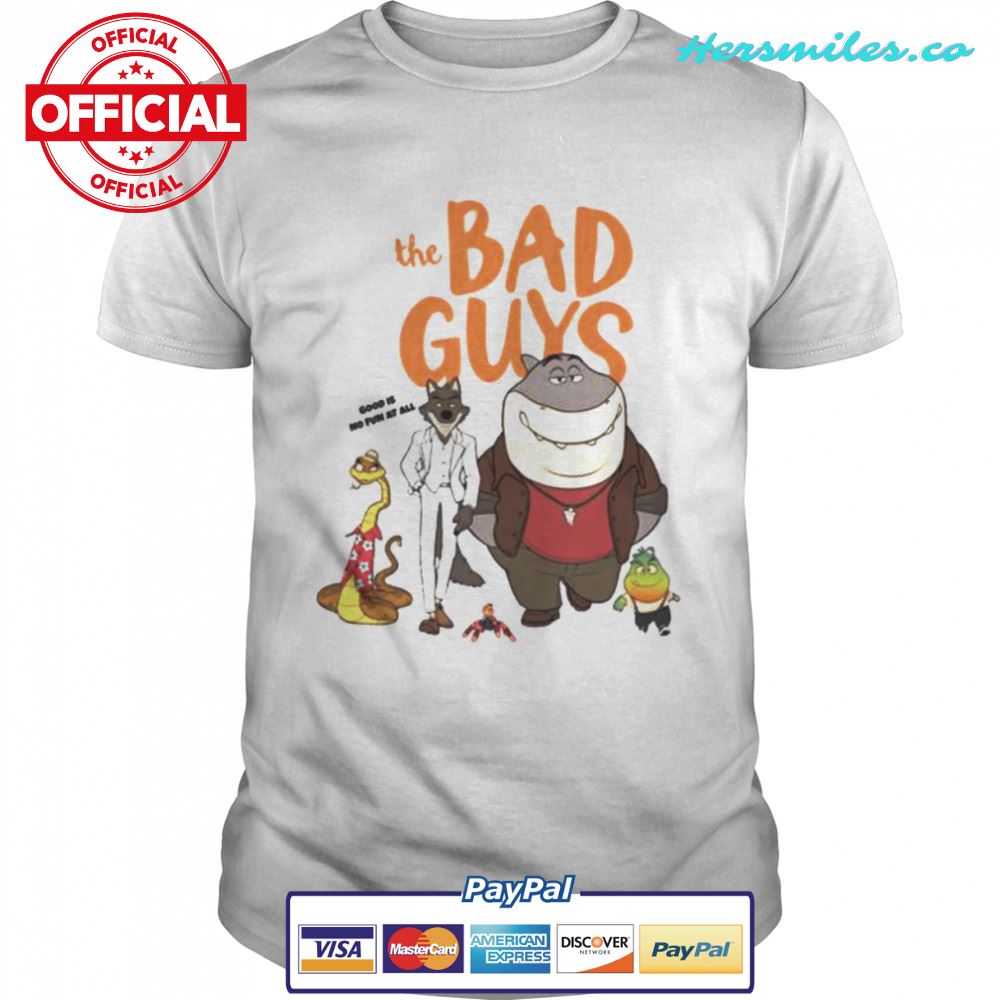 The Bad Guys 2022 Film Movie Cartoon Book Bad Shark Guys Bad Wolf shirt