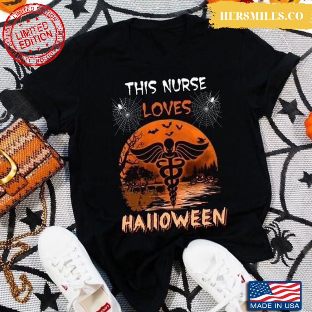 This Nurse Loves Halloween Blood Moon T-Shirt