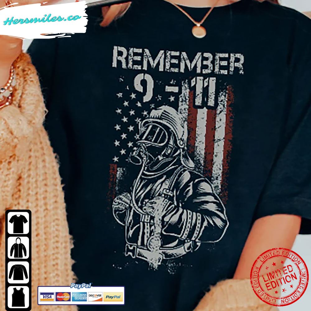 Vintage Patriot Day Remember 911 Shirt Firefighter American Flag 21St Anniversary