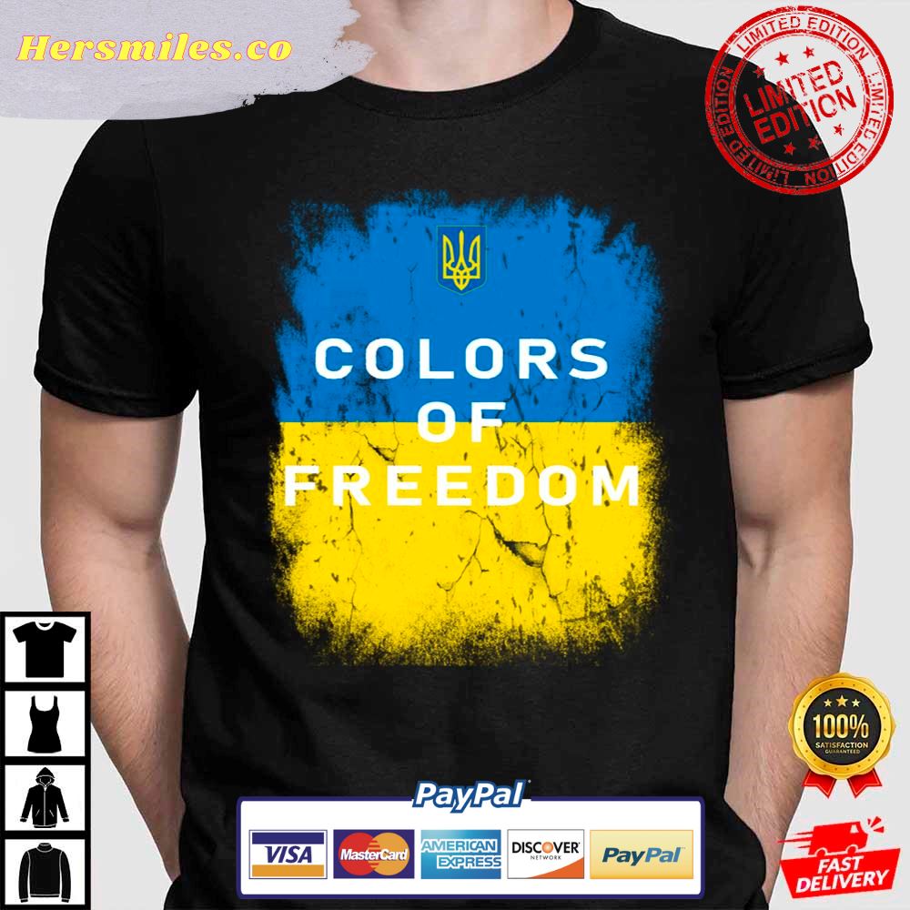 Vintage Ukrainian Flag Trident – Colors Of Freedom Ukraine Support Ukraine T-Shirt