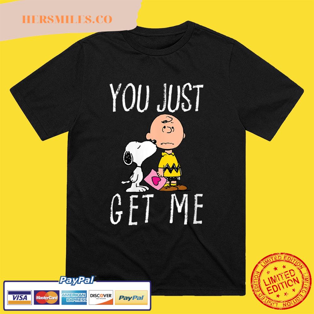 Womens Peanuts Charlie Brown and Snoopy You Just Get Me T-Shirt