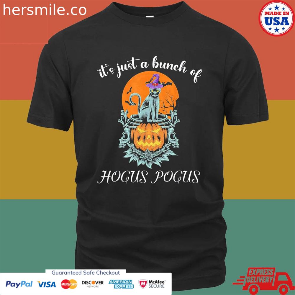 Black cat moon halloween costume bunch of hocus pocus shirt