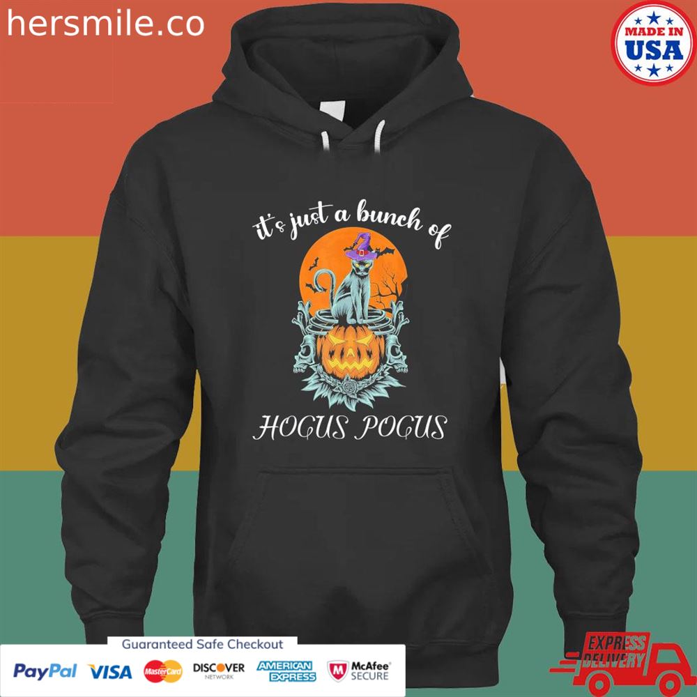 Black cat moon halloween costume bunch of hocus pocus shirt