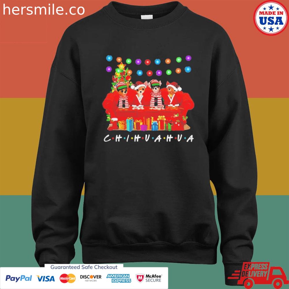 Friends Chihuahua animated art merry Christmas shirt Friends Chihuahua animated art merry Christmas shirt