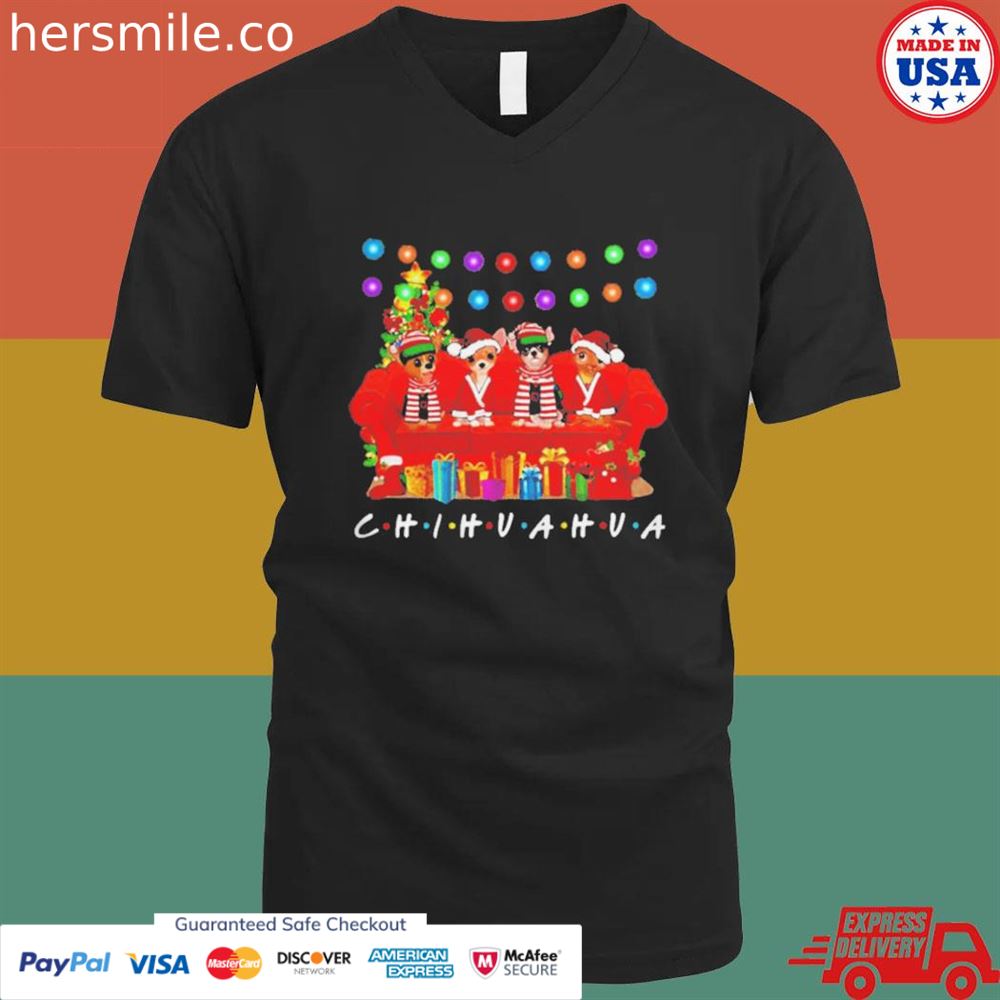 Friends Chihuahua animated art merry Christmas shirt Friends Chihuahua animated art merry Christmas shirt