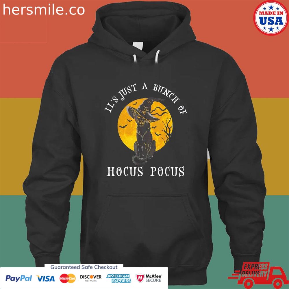 Halloween black cat it’s just a bunch of hocus pocus T-shirt