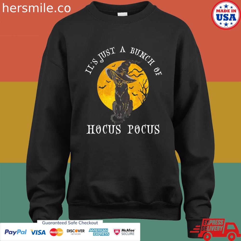 Halloween black cat it's just a bunch of hocus pocus T-shirt Halloween black cat it's just a bunch of hocus pocus T-shirt