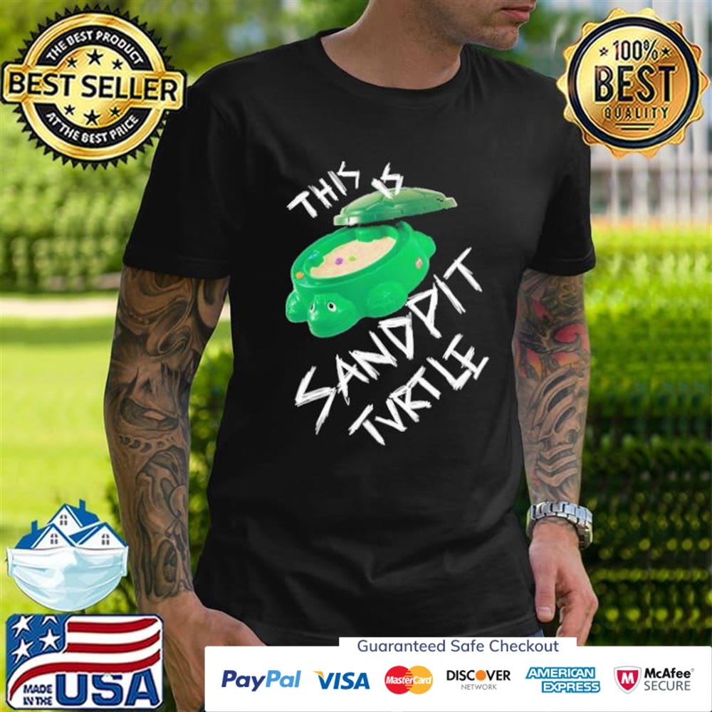 Kopie von this is sandpit turtle bmth meme white on black t-shirt