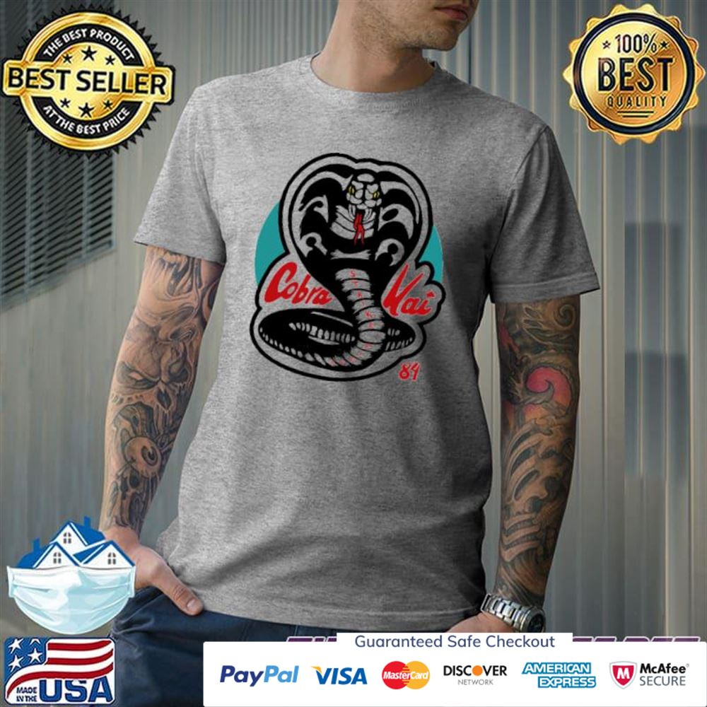 Strike first Cobra kaI retro style t-shirt Strike first Cobra kaI retro style t-shirt