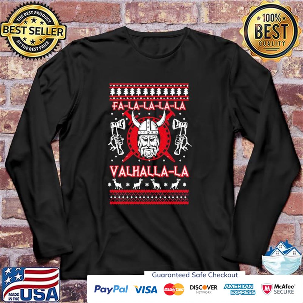 Valhalla viking nordic christmas knit pattern t-shirt Valhalla viking nordic christmas knit pattern t-shirt