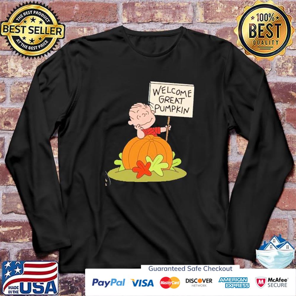 Welcome great pumpkin cool halloween Charlie brown t-shirt Welcome great pumpkin cool halloween Charlie brown t-shirt