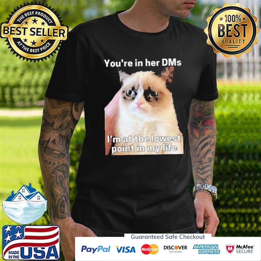 You’re in her dms I’m at the lowest point in my life cat meme t-shirt