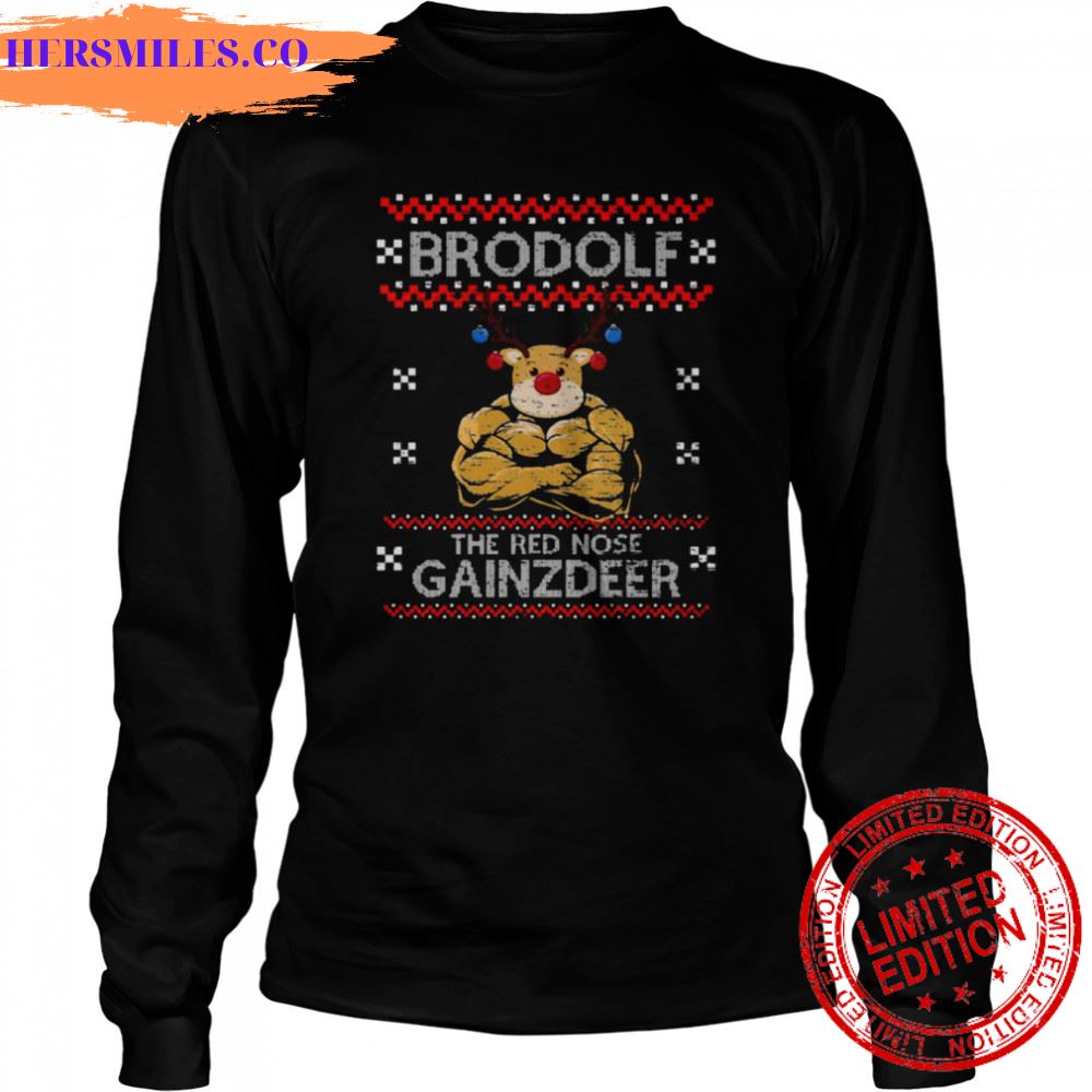 Brodolf The Red Nose Gainzdeer Ugly Christmas Pattern shirt Brodolf The Red Nose Gainzdeer Ugly Christmas Pattern shirt