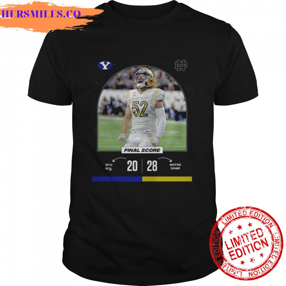 BYU Cougars vs Notre Dame Final Score 2022 shirt