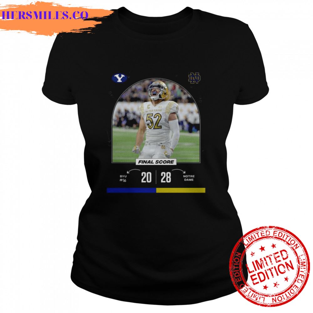 BYU Cougars vs Notre Dame Final Score 2022 shirt
