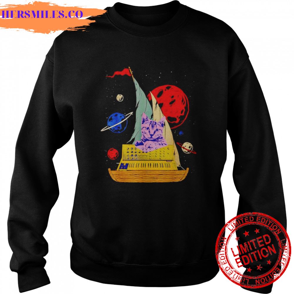 Cat on synthesizer in space shirt Cat on synthesizer in space shirt