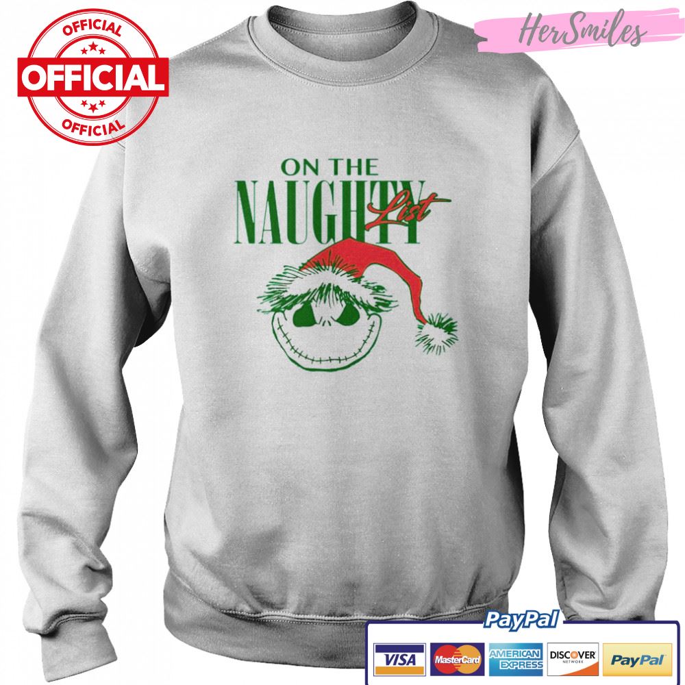 Disney Jack Skellington The Naughty List Holiday Christmas T-Shirt Disney Jack Skellington The Naughty List Holiday Christmas T-Shirt
