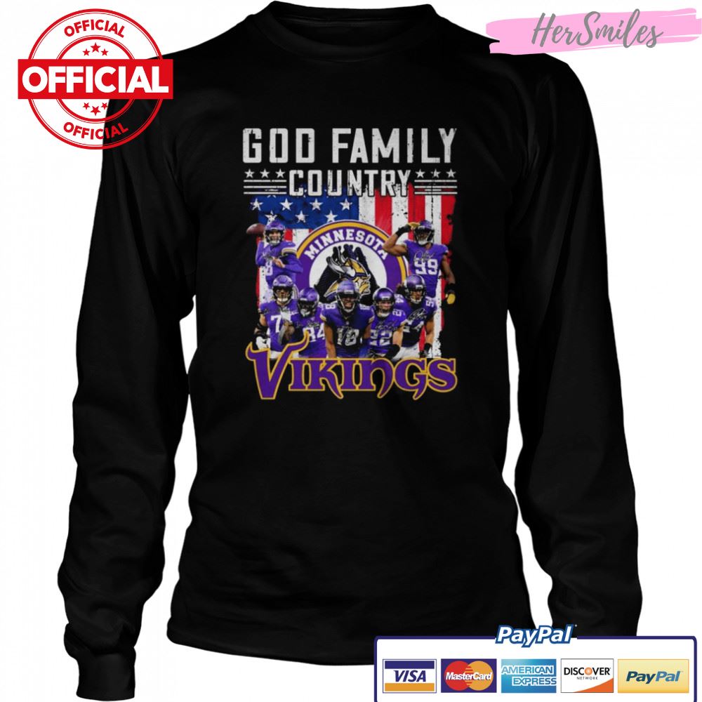 God family country Minnesota Vikings American flag signatures shirt God family country Minnesota Vikings American flag signatures shirt