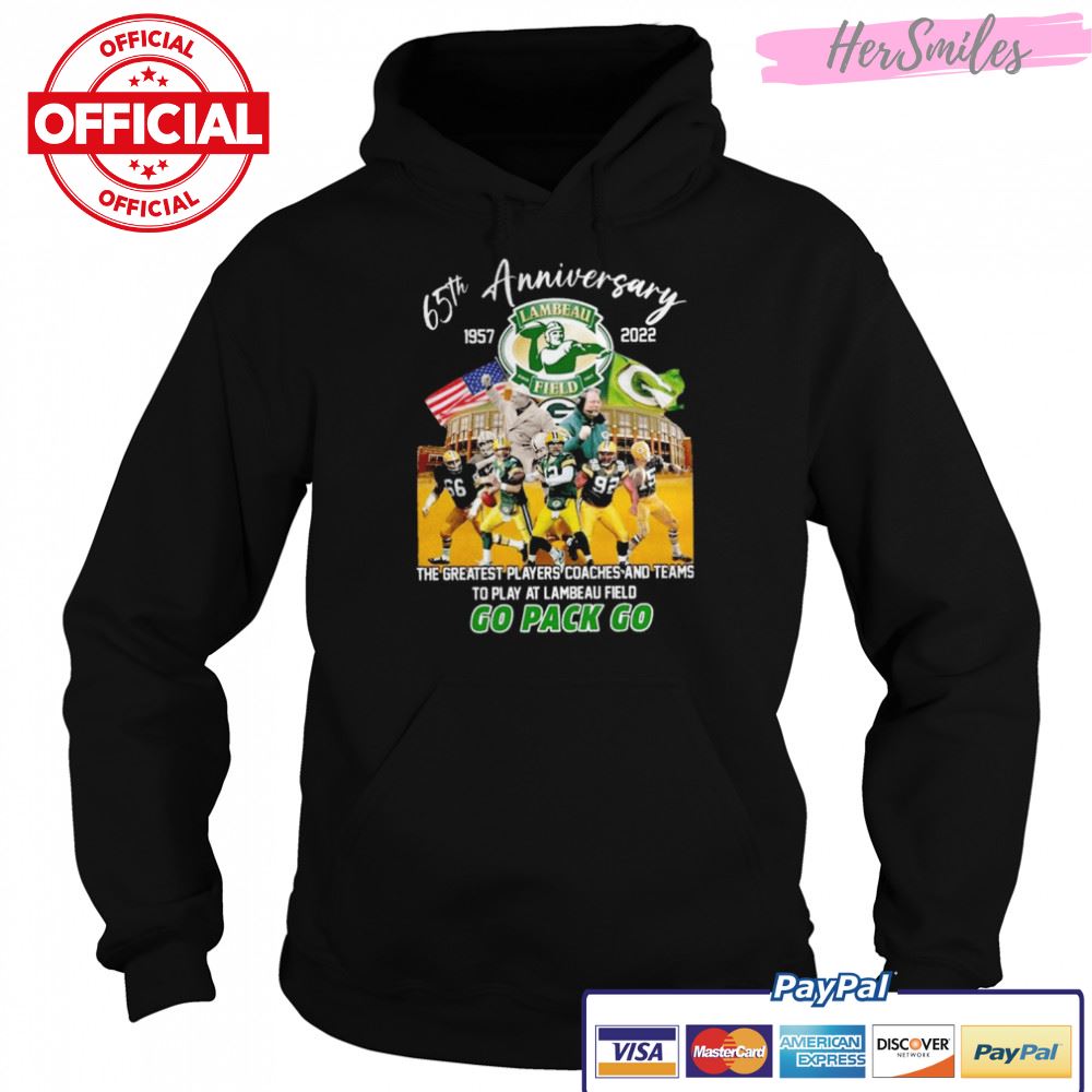 Green Bay Packers 65th anniversary 1957-2022 Lambeau Field Stadium shirt Green Bay Packers 65th anniversary 1957-2022 Lambeau Field Stadium shirt