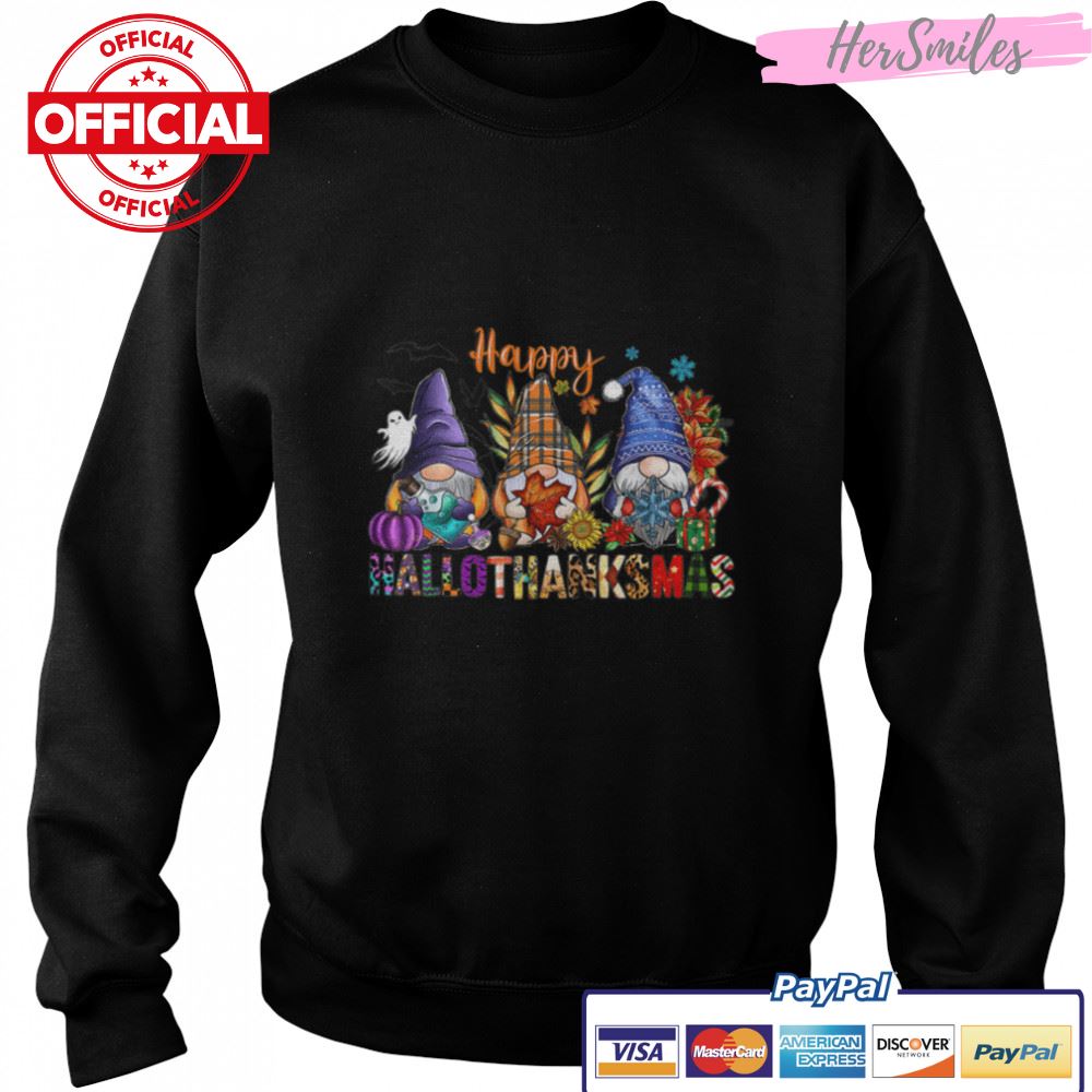 Happy Hallothanksmas Gnomes Halloween Thanksgiving Christmas T-Shirt B0BKKTS6LH Happy Hallothanksmas Gnomes Halloween Thanksgiving Christmas T-Shirt B0BKKTS6LH
