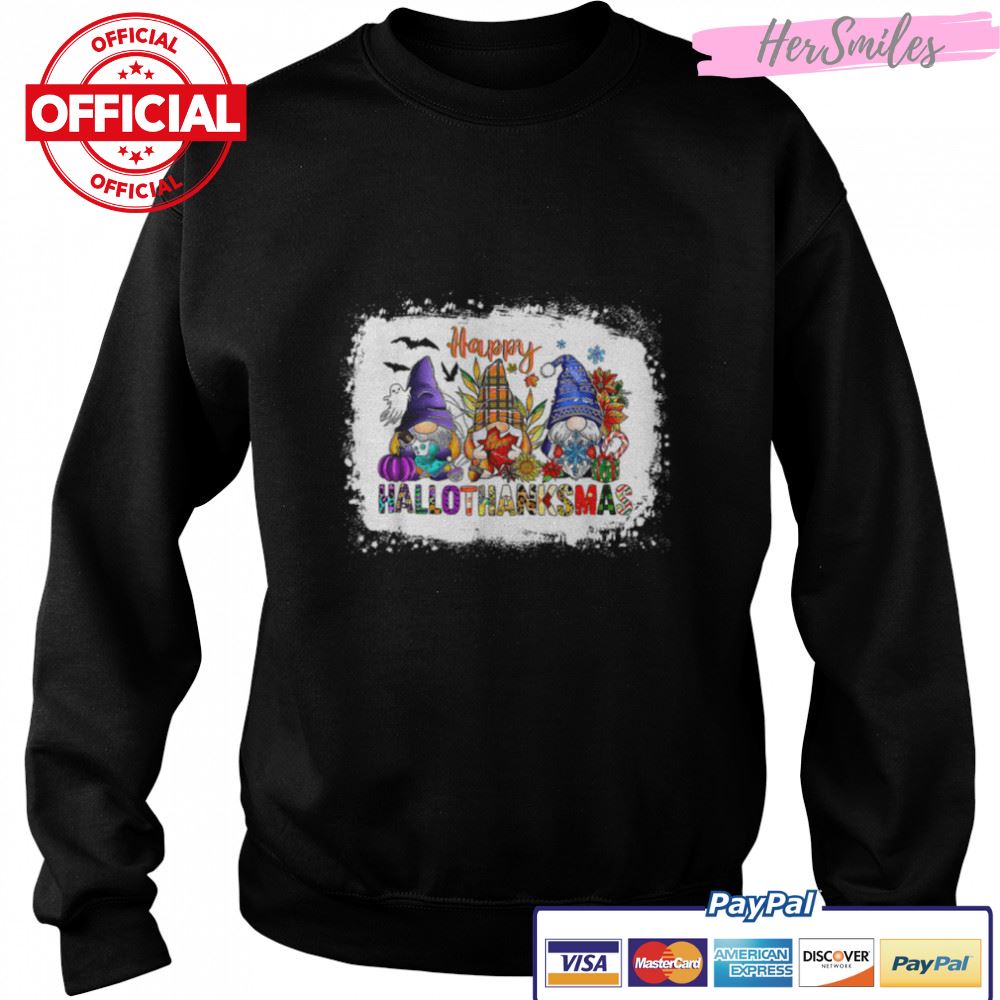 Happy Hallothanksmas Gnomes Halloween Thanksgiving Christmas T-Shirt B0BKKW4W6Y Happy Hallothanksmas Gnomes Halloween Thanksgiving Christmas T-Shirt B0BKKW4W6Y