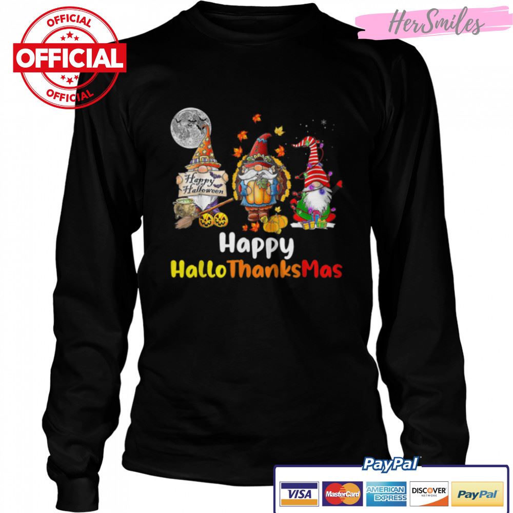 Happy Hallothanksmas Gnomes Halloween Thanksgiving Christmas T-Shirt B0BKKWR2RR Happy Hallothanksmas Gnomes Halloween Thanksgiving Christmas T-Shirt B0BKKWR2RR