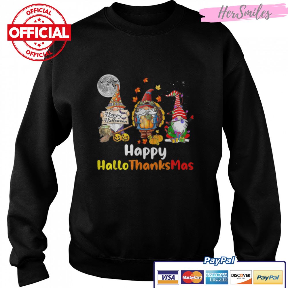 Happy Hallothanksmas Gnomes Halloween Thanksgiving Christmas T-Shirt B0BKKWR2RR Happy Hallothanksmas Gnomes Halloween Thanksgiving Christmas T-Shirt B0BKKWR2RR