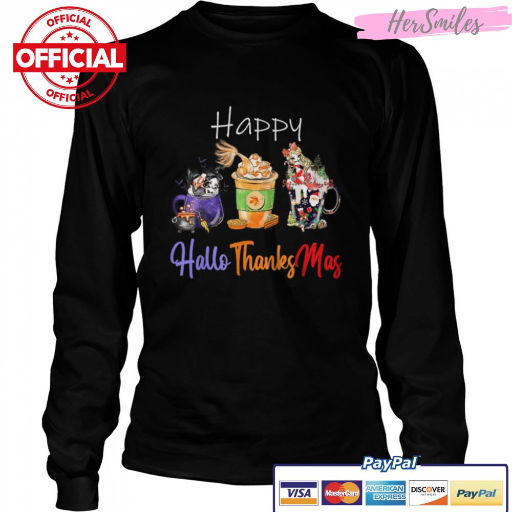 Happy Hallothanksmas Halloween Thanksgiving Christmas T-Shirt B0BKL3HSYV Happy Hallothanksmas Halloween Thanksgiving Christmas T-Shirt B0BKL3HSYV