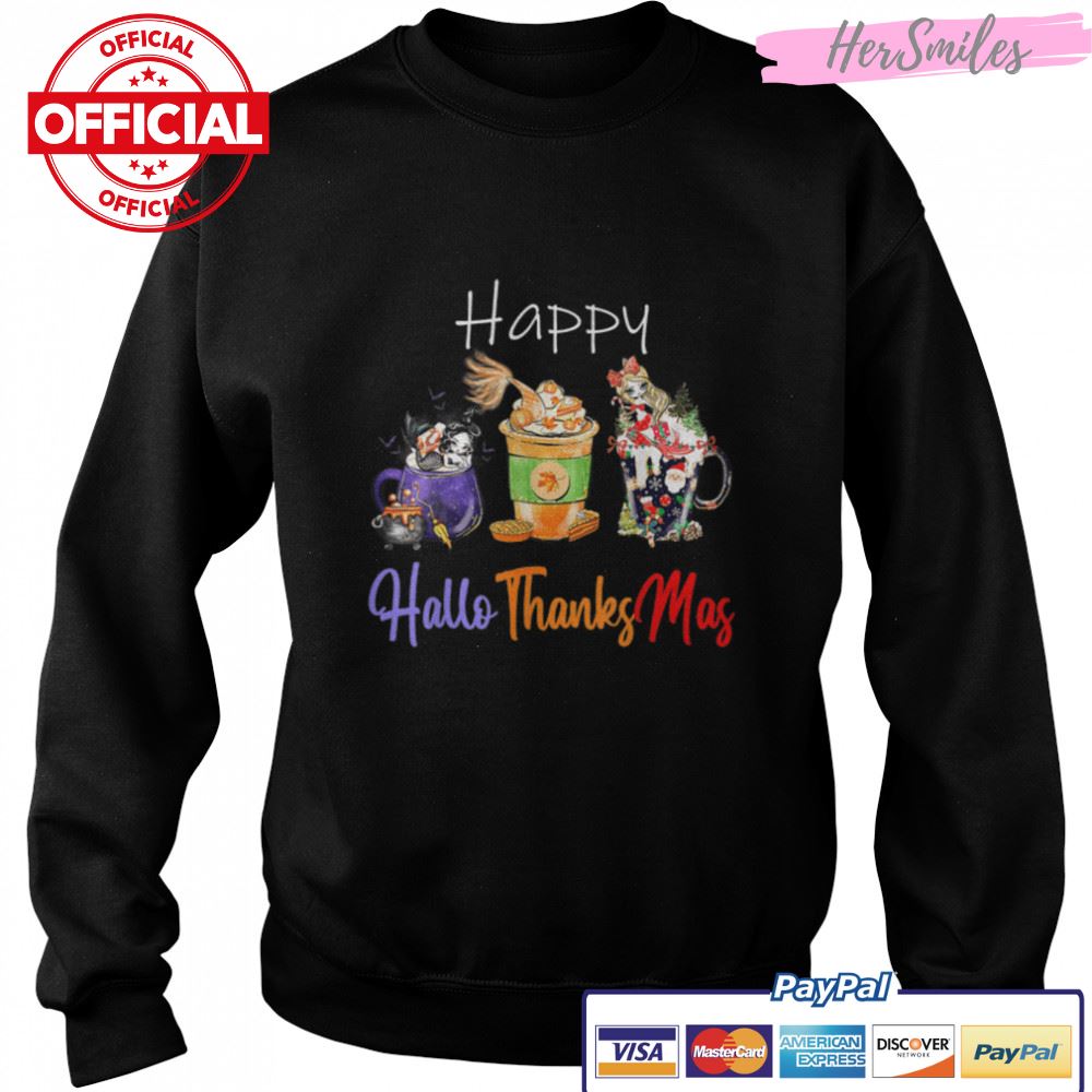 Happy Hallothanksmas Halloween Thanksgiving Christmas T-Shirt B0BKL3HSYV Happy Hallothanksmas Halloween Thanksgiving Christmas T-Shirt B0BKL3HSYV