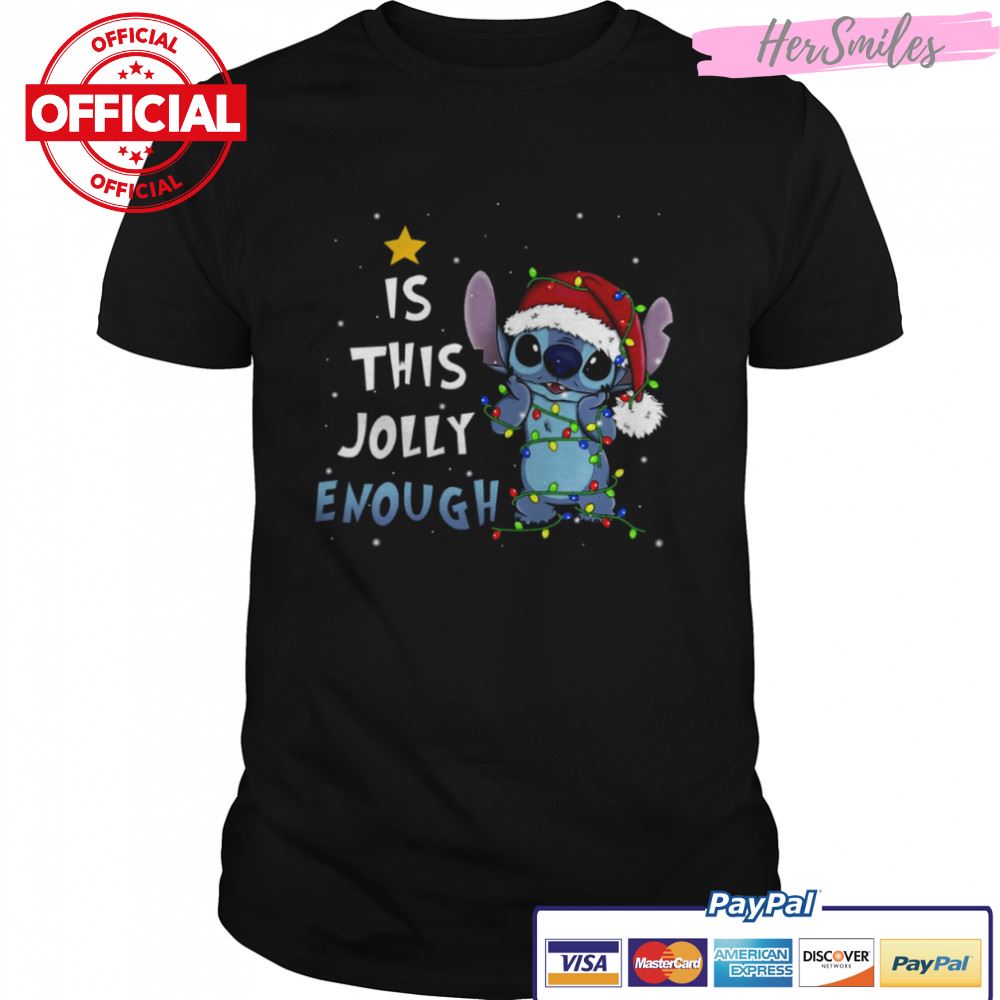 Is This Jolly Enough Stitch Christmas Lights shirt