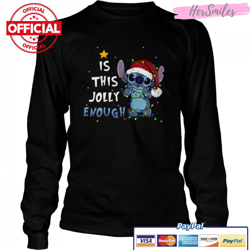 Is This Jolly Enough Stitch Christmas Lights shirt Is This Jolly Enough Stitch Christmas Lights shirt