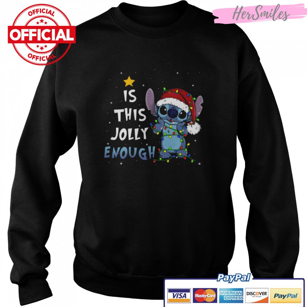 Is This Jolly Enough Stitch Christmas Lights shirt Is This Jolly Enough Stitch Christmas Lights shirt