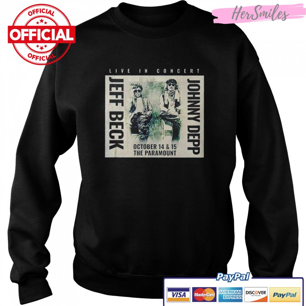 Jeff Beck and Johnny Depp 2022 live in concert shirt Jeff Beck and Johnny Depp 2022 live in concert shirt