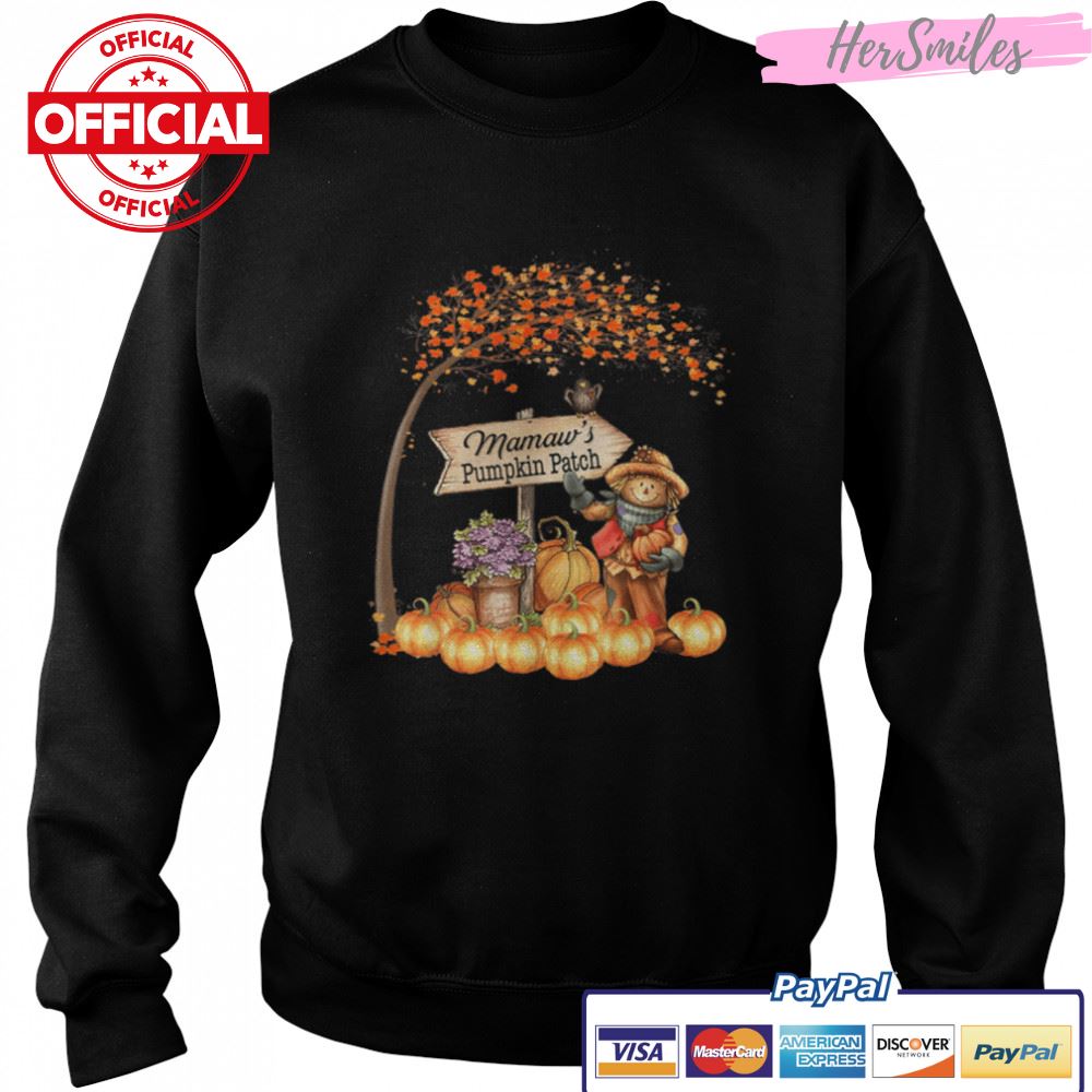 Mamaw's Pumpkin Patch Fall Halloween Grandma Family T-Shirt B0BKL9Q157 Mamaw's Pumpkin Patch Fall Halloween Grandma Family T-Shirt B0BKL9Q157
