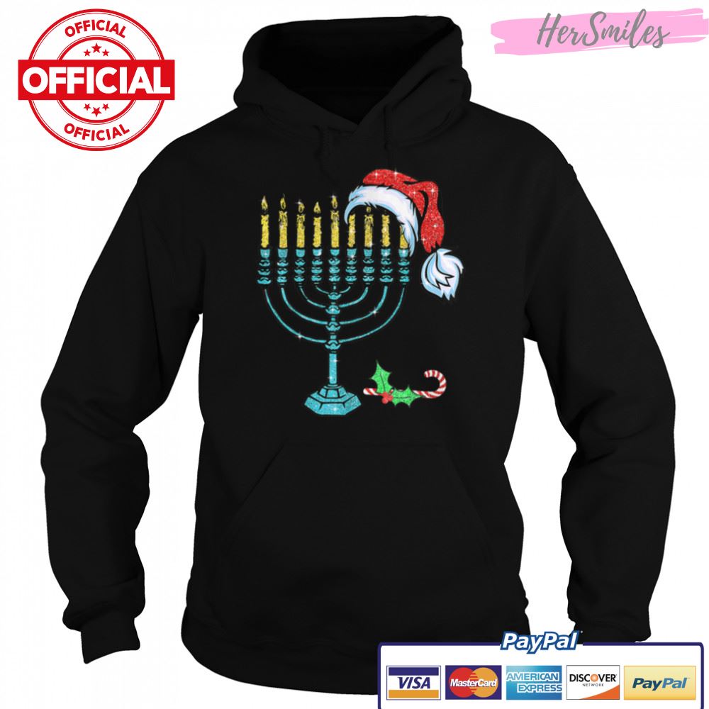 Menorah Santa Hat Chanukah Hanukkah Jewish Christmas T-Shirt B0BKLM2XR1 Menorah Santa Hat Chanukah Hanukkah Jewish Christmas T-Shirt B0BKLM2XR1