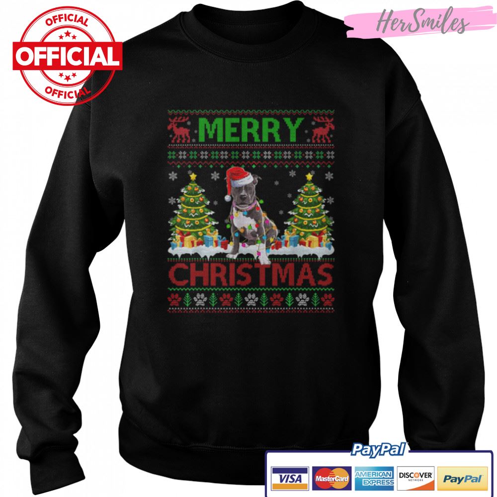 Merry Christmas Lighting Ugly Pitbull Christmas Sweater Tee T-Shirt B0BKLGLCF7 Merry Christmas Lighting Ugly Pitbull Christmas Sweater Tee T-Shirt B0BKLGLCF7