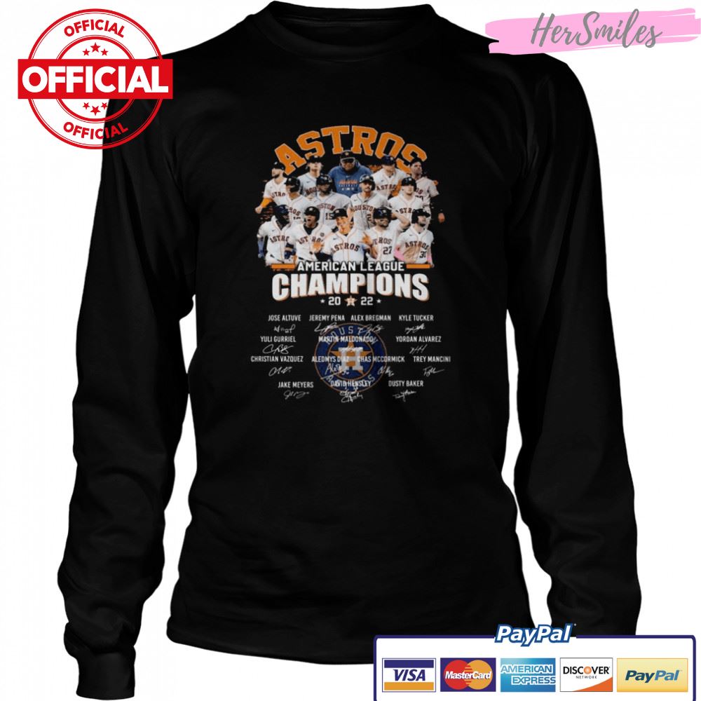MLB Team Houston Astros American League Champions 2022 Signatures shirt MLB Team Houston Astros American League Champions 2022 Signatures shirt